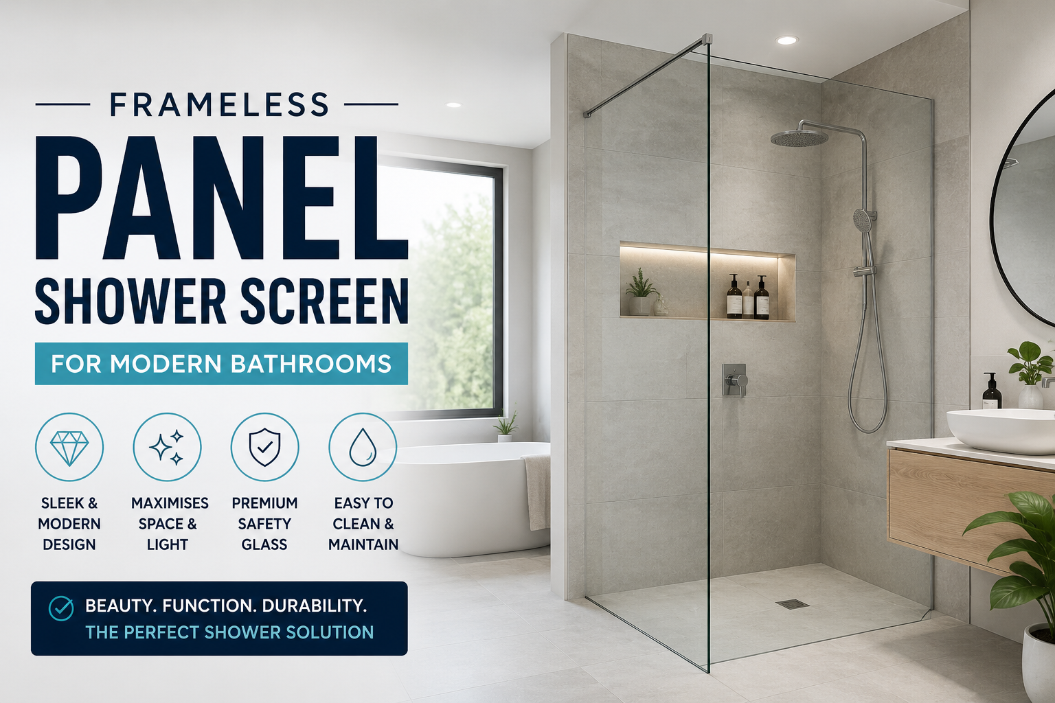 Frameless Panel Shower Screen