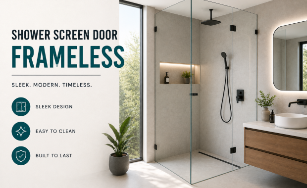 Shower screen door frameless