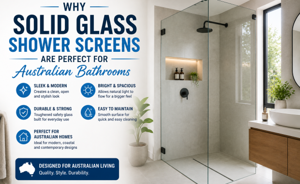 Solid glass shower screen